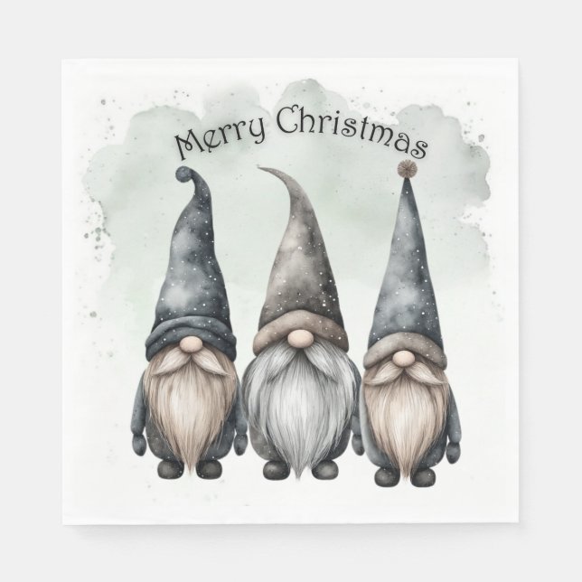 Gnome Christmas Napkins Pappersservett (Framsidan)