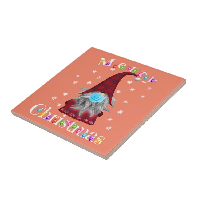 Gnome Christmas Pajamas Face Mask - Garden Gnome Kakelplatta (Sidan)