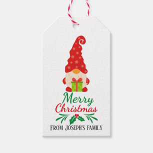 Gnome christmas presentetikett