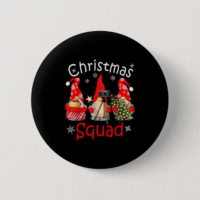 Gnome Christmas Squad Group Matching Christmas Par Knapp (Framsida)