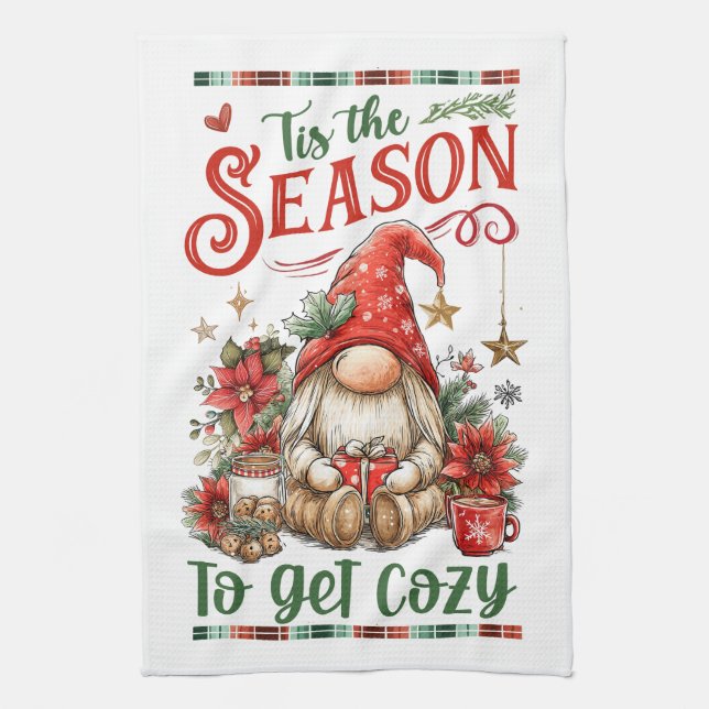 Gnome & Cocoa Holiday Kökshandduk (Vertikal)