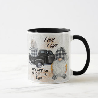 Gnome Coffee Mugg Lastbil Quote Black White Play