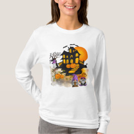 Gnome Couple, Haunted House, Ghost, JackO'Lantern T Shirt