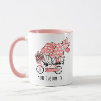 Gnome Couple på Bike Personlig Valentine Day Mugg