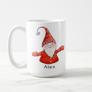 Gnome Custom Name Red-jul Kaffemugg