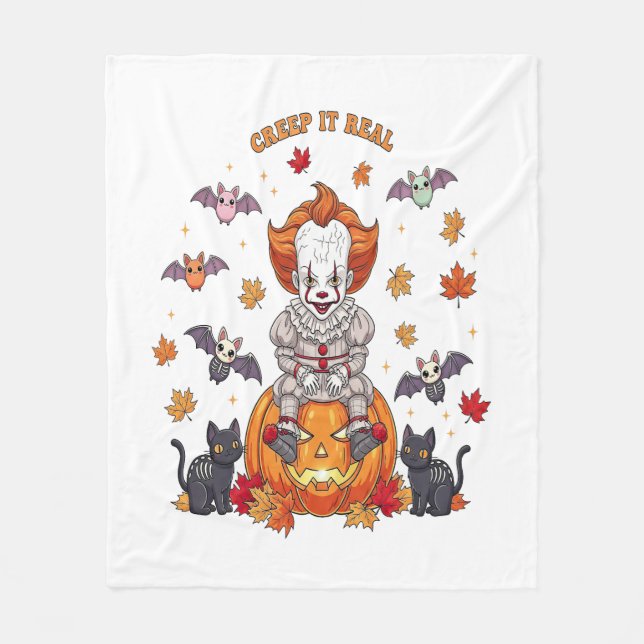 Gnome Cute Pumpkin Halloween Fleecefilt (Framsidan)