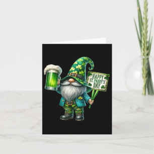 Gnome Drinking Saint Patricks Day Lycklig St Paddy Kort