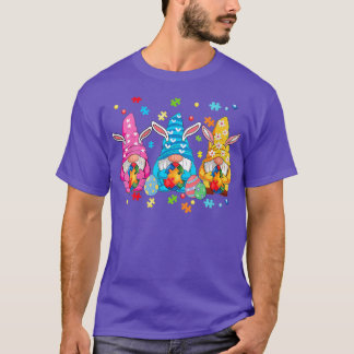 Gnome Egg Bunny Puzzle Ribbon Autism Awareness Eas T Shirt