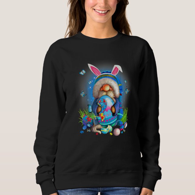 Gnome Egg Bunny Puzzle Ribbon Autism Awareness Eas T Shirt (Framsida)
