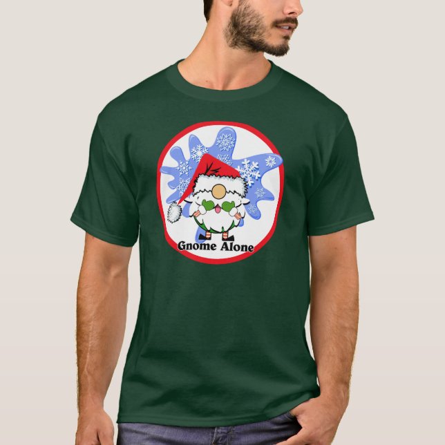 Gnome-Ensamen Den nunyaste julfilmen Parody Red-Gr T Shirt (Framsida)