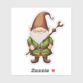 Gnome Explorer med Käpp-etikett för gång Klistermärken