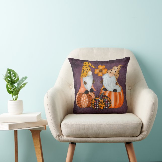 Gnome Fall Pumpkin Home Decor Dekorativ kudde (Stol)