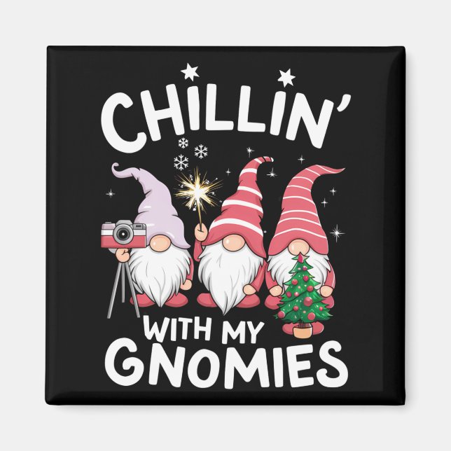 Gnome Family Christmas Chillin With My Gnomies  Magnet (Framsidan)