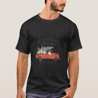 Gnome Family juljul Red Lastbil Gnomies Julafton H T Shirt