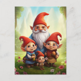 Gnome Family Vykort