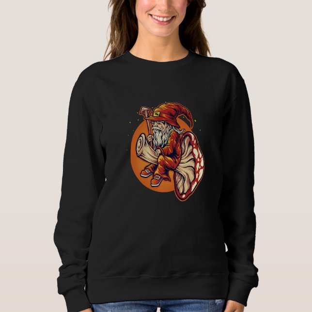 Gnome Flies a Magic Red Mushroom Premium T Shirt (Framsida)