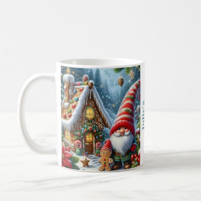 Gnome for Christmas Personalized Kaffemugg (Vänster)