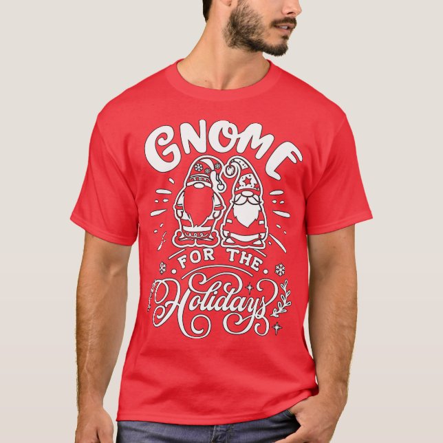 Gnome för helgdag - Cute Gnomes julgåva T Shirt (Framsida)