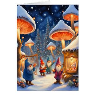 Gnome för Helgdag julhälsningskort OBS Kort