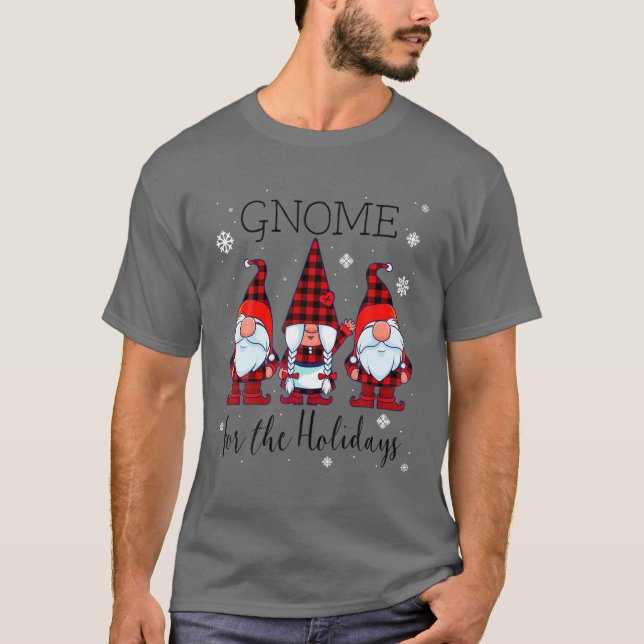 Gnome för Helgdagarna Buffalo Play 3 Gnomes Chri T Shirt (Framsida)