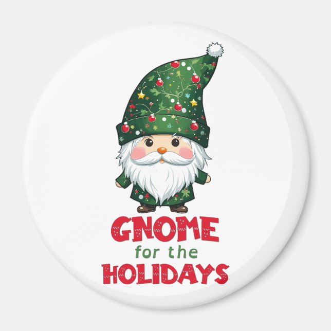 Gnome för Helgdagarna - fin och god jul Magnet (Framsidan)
