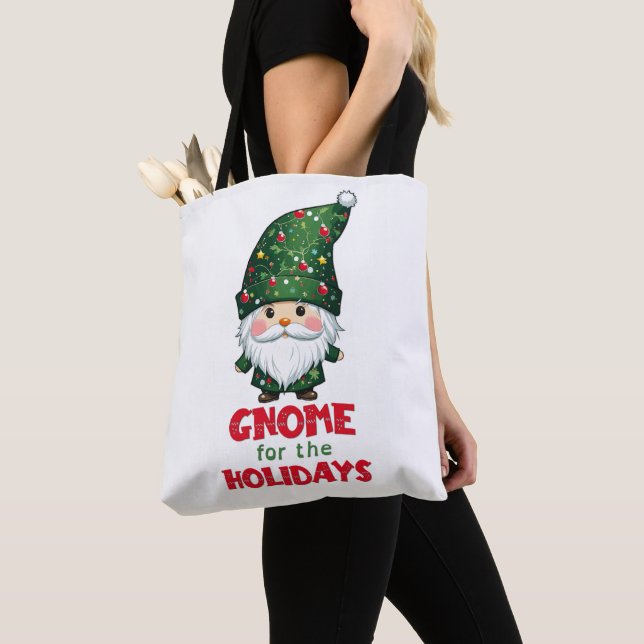 Gnome för Helgdagarna - fin och god jul Tygkasse (Närbild)