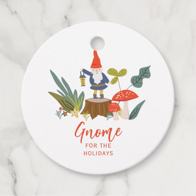 Gnome för Helgdagarna Jul Gåvor Etiketter (Framsida)