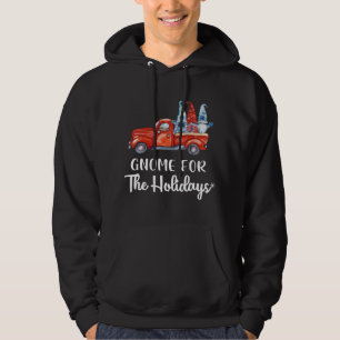 Gnome för Helgdagarna Julgrädden Red Lastbil Hoodie