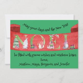 Gnome för julkort tack kort