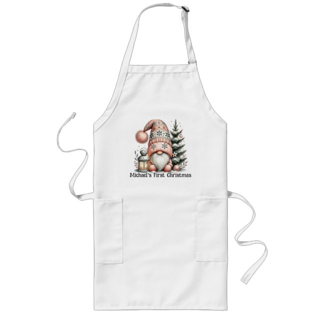 Gnome for the Holidays Apron Långt Förkläde (Framsidan)
