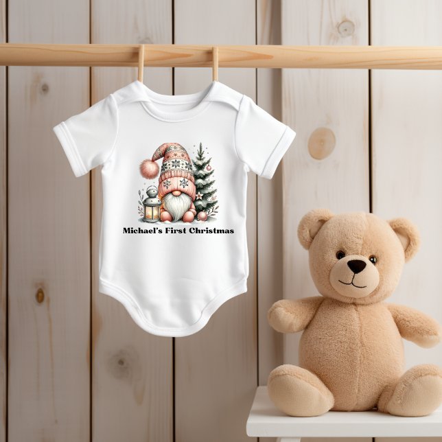Gnome for the Holidays Baby Bodysuit T Shirt (Cute Gnome for the Holidays Baby Bodysuit.)