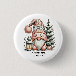 Gnome for the Holidays Button Knapp