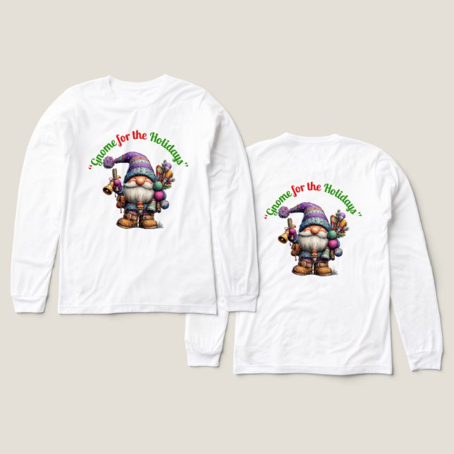 Gnome For The Holidays T Shirt (Design framsida och baksida)