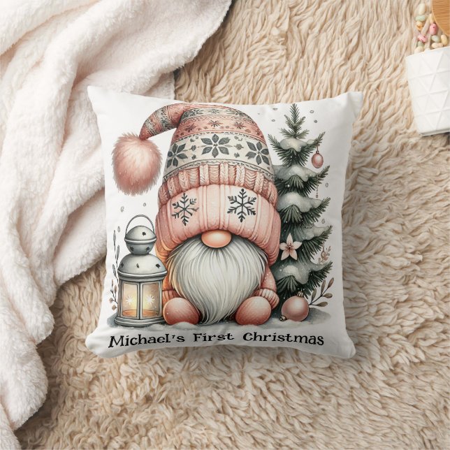 Gnome for the Holidays Throw Pillow Kudde (Filt)