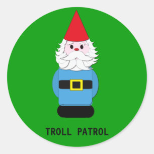 Gnome för trollpatrullskandinav runt klistermärke