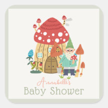 Gnome Garden Mushroom Grönt Boy Shower