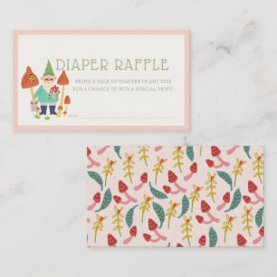 Gnome Garden Mushroom Rosa Diaper Raffle Biljett Tilläggskort