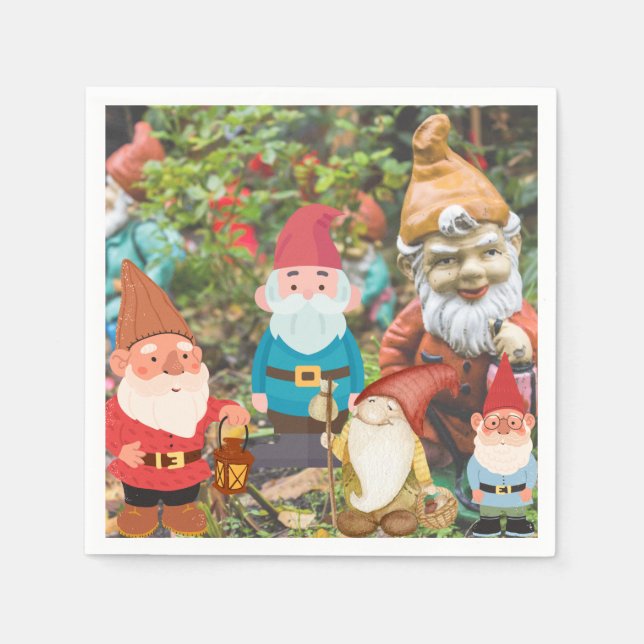 Gnome Garden Pappersservett (Framsidan)