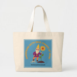 Gnome Garden Tote Jumbo Tygkasse