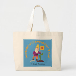 Gnome Garden Tote Jumbo Tygkasse