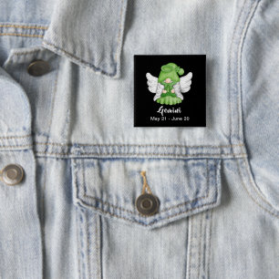 Gnome Gemini Astrology Sign Angel Pinback Button Knapp