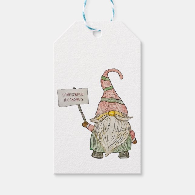 Gnome gift tags presentetikett (Framsidan)