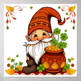  Gnome Glad St. Patricks Day Shamrock Poster