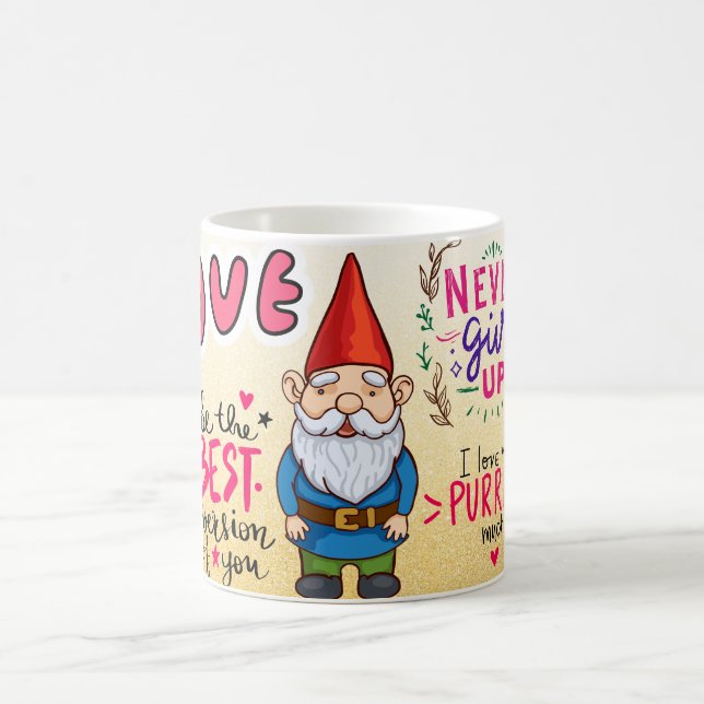 GNOME Glittrande Sparkly Mugg, för Gnome-älskare, Kaffemugg (Center)