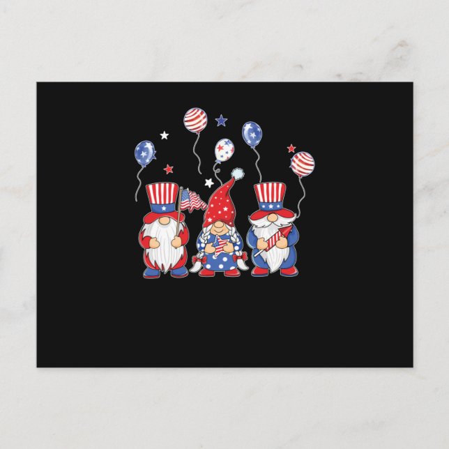 Gnome Gnomies Independence day 4:e juli Vykort (Framsida)