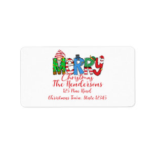 Gnome, God jul, Adressetikett