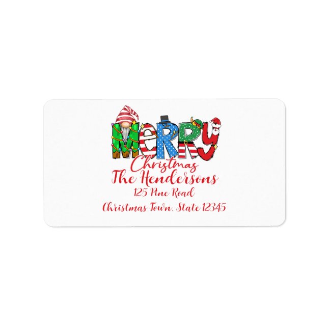 Gnome, God jul, Adressetikett (Framsidan)