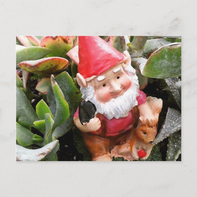 Gnome gömmer i självcyklerna vykort (Framsida)