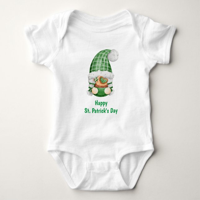 Gnome Grönt Cute Aduly Patrick's Day T Shirt (Framsida)