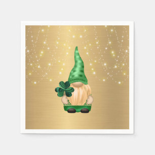 Gnome Guld Ljus Shamrock St patricks day Pappersservett